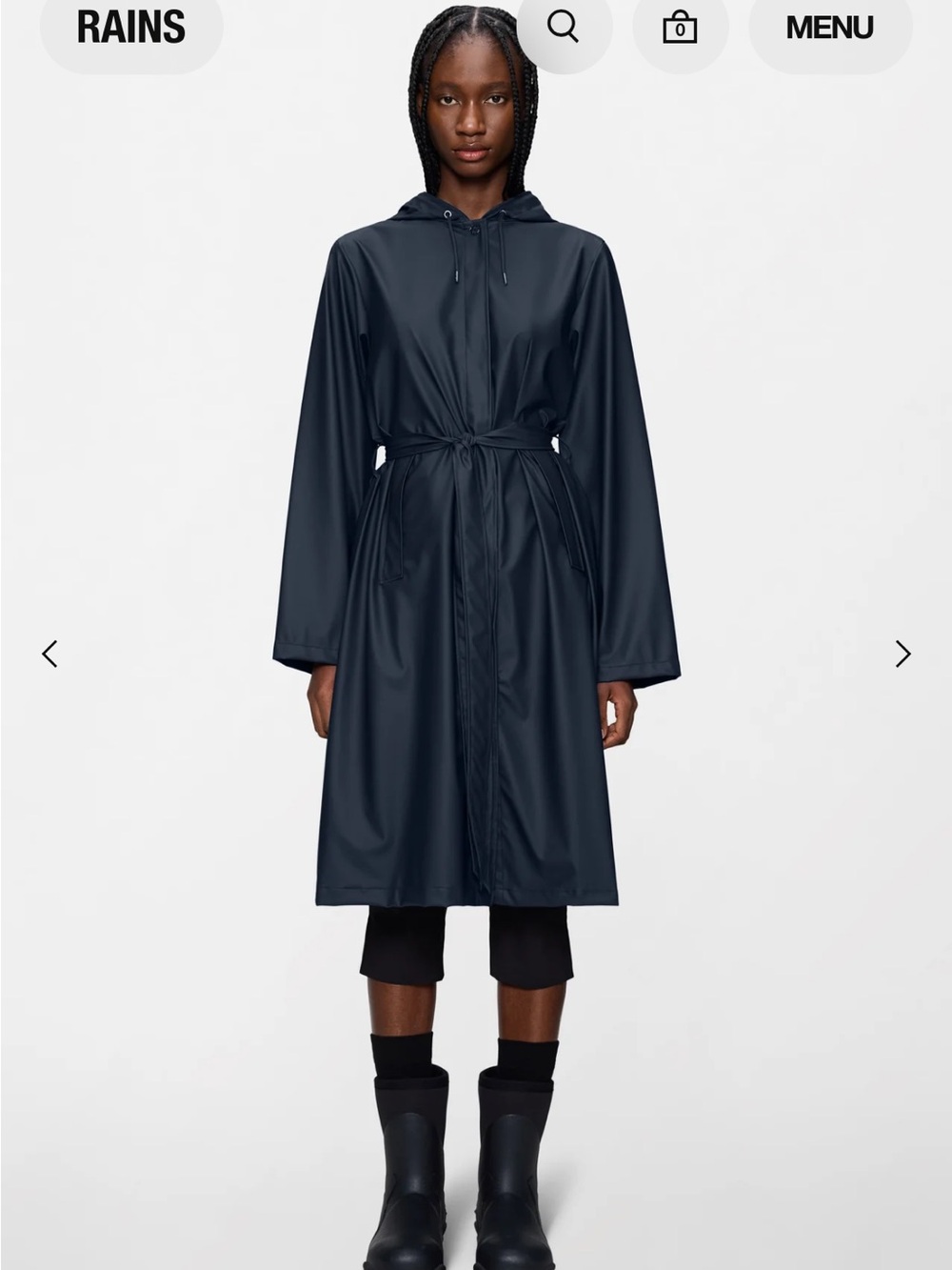 Like New Rains A-Line Longer W Jacket Navy